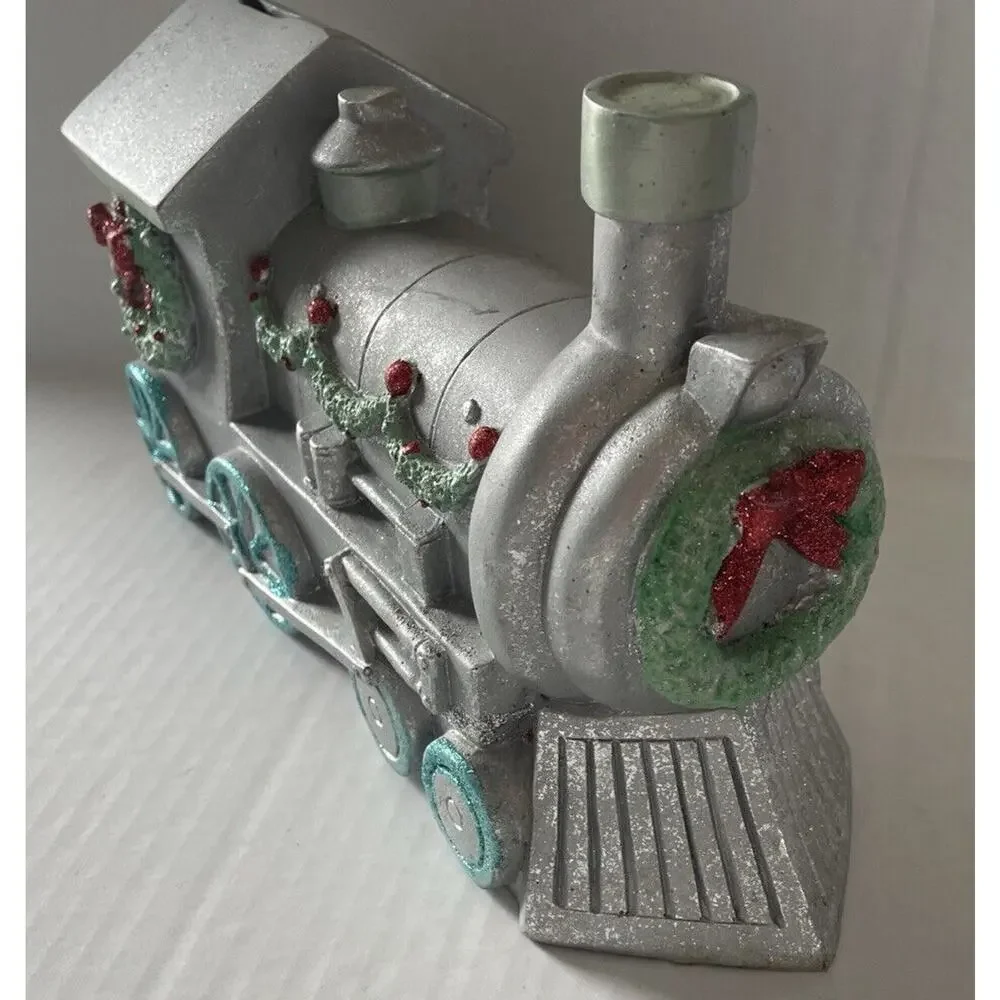 Vintage Large Train Locomotive Engine Coin‎ Piggy Bank Christmas
